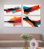 Exquisite Four-Painting Wall Art Set Canvas Paintings Abstract Print White Frame