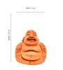 Orange Exquisite Handcarved Kadamwood Laughing Buddha for Joy, Prosperity, and Spiritual Harmony