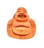 Orange Exquisite Handcarved Kadamwood Laughing Buddha for Joy, Prosperity, and Spiritual Harmony