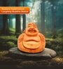 Orange Exquisite Handcarved Kadamwood Laughing Buddha for Joy, Prosperity, and Spiritual Harmony
