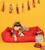 Flix Chill- Extra Large Red & White Fabric Pet Bed