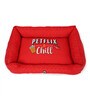 Flix Chill- Extra Large Red & White Fabric Pet Bed