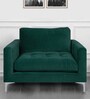 Extraordinary Fabric Lounge Chair in Green Colour