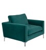 Extraordinary Fabric Lounge Chair in Green Colour