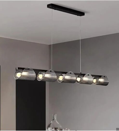 Eyvinsa Striped Glass Sheet Linear Pendant Light