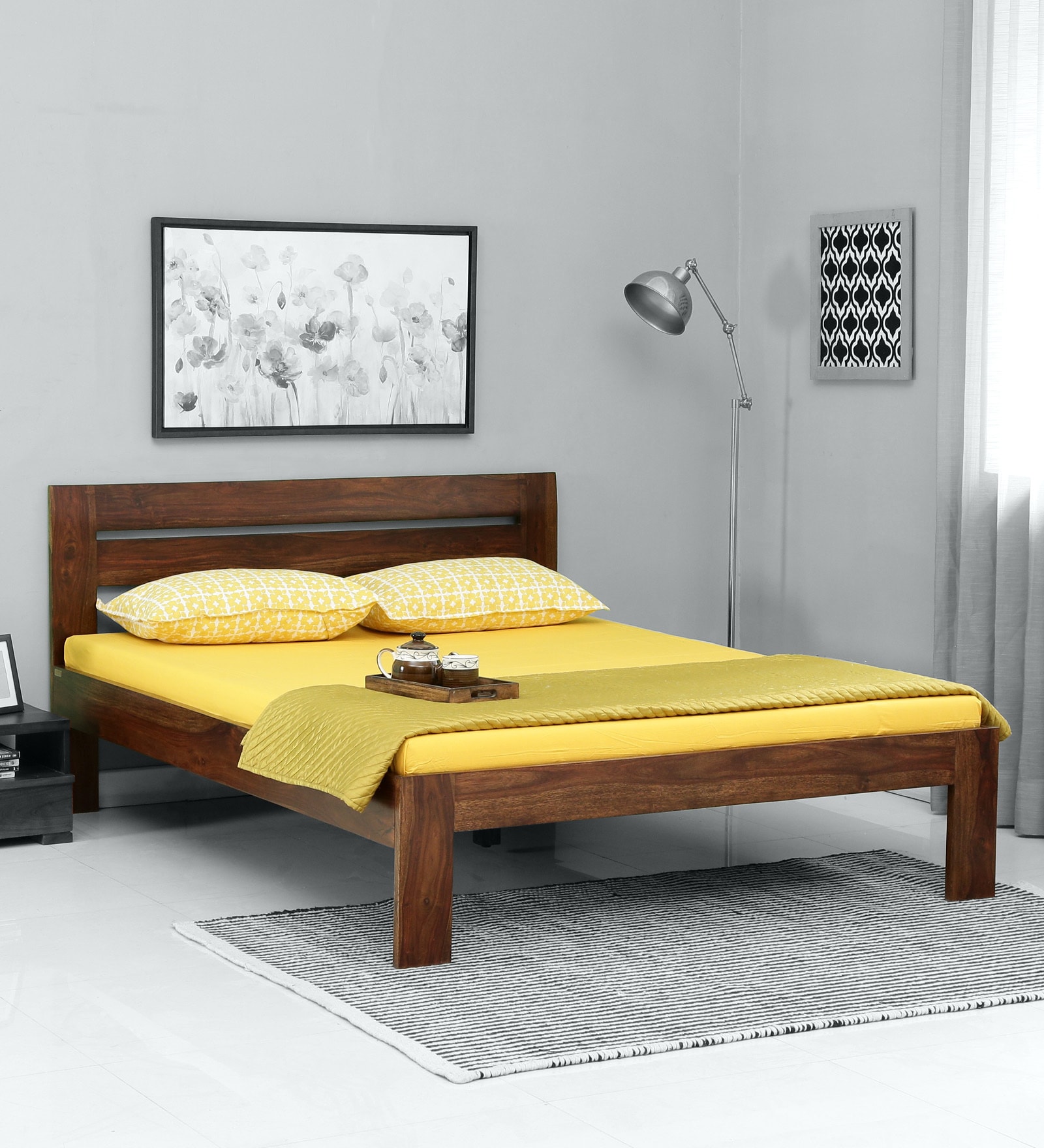 Buy Ezzey Sheesham Wood Queen Size Bed In Provincial Teak Finish At 3% ...