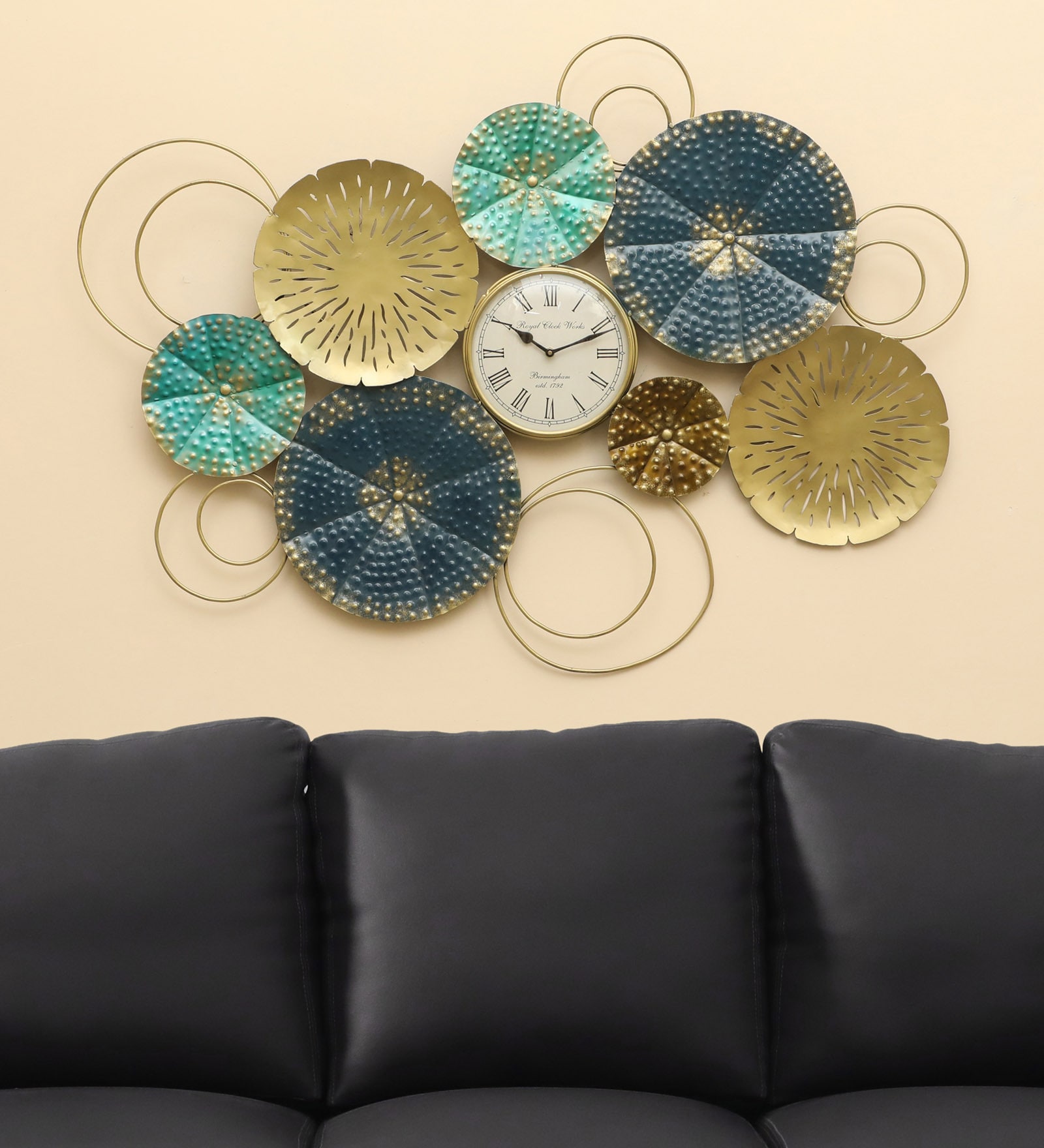 F-Akoko Round Wall Decor With Clock