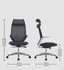 Florida Breathable Mesh Ergonic Chair in Black Colour with Headrest