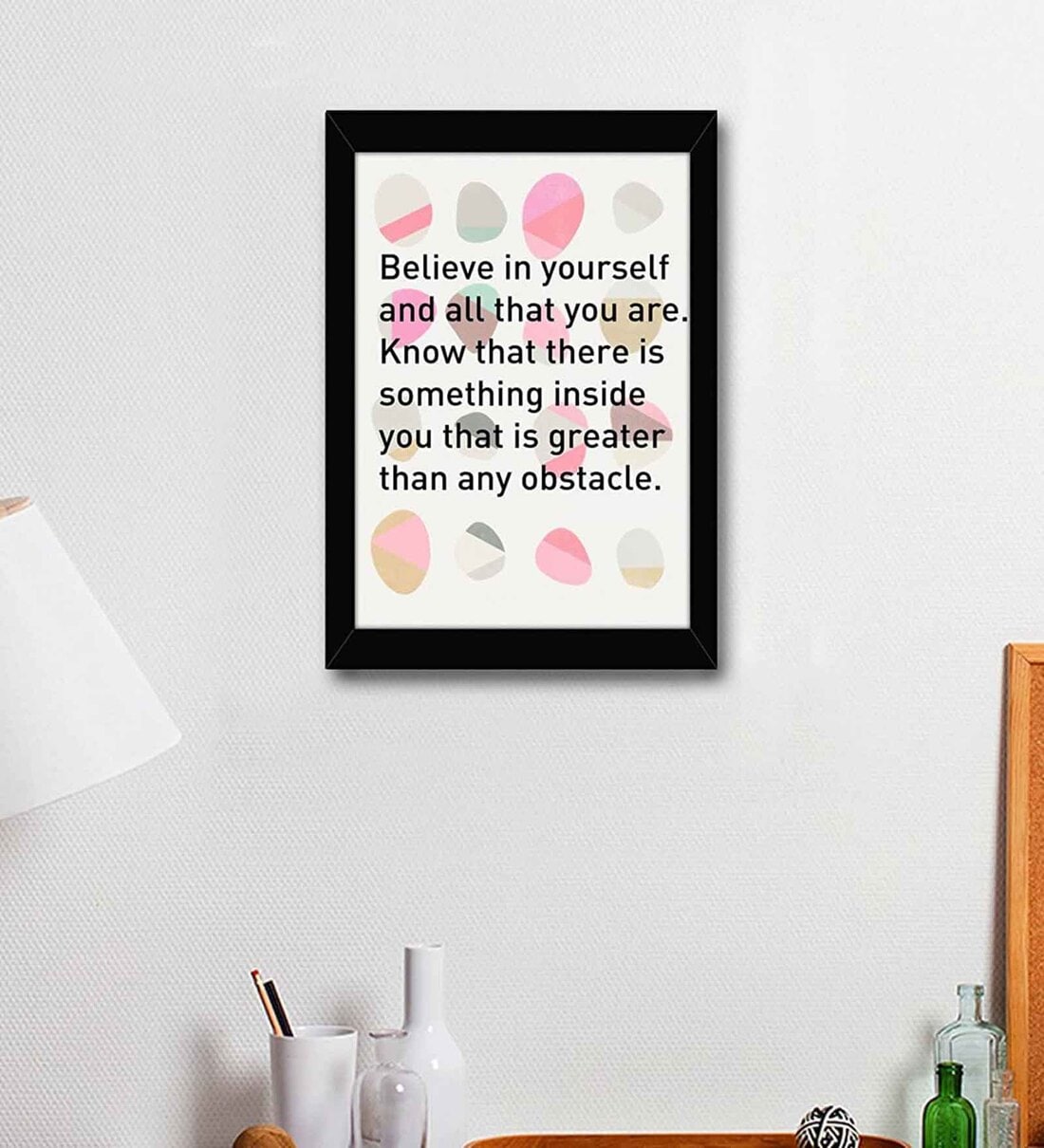 Buy Fabric Inspirational Quote Frame Art Print By Tied Ribbons Online