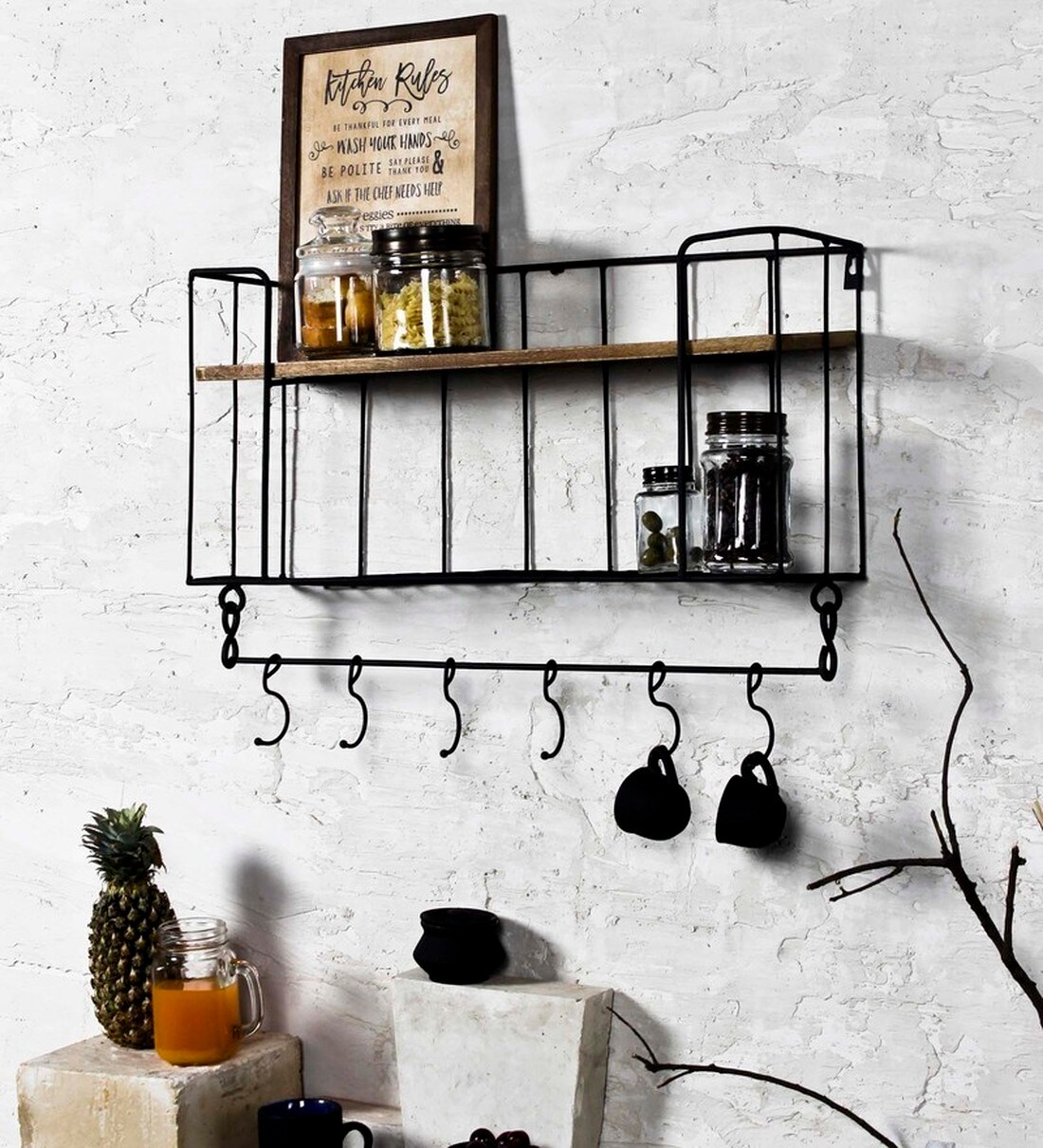 kitchen shelf black