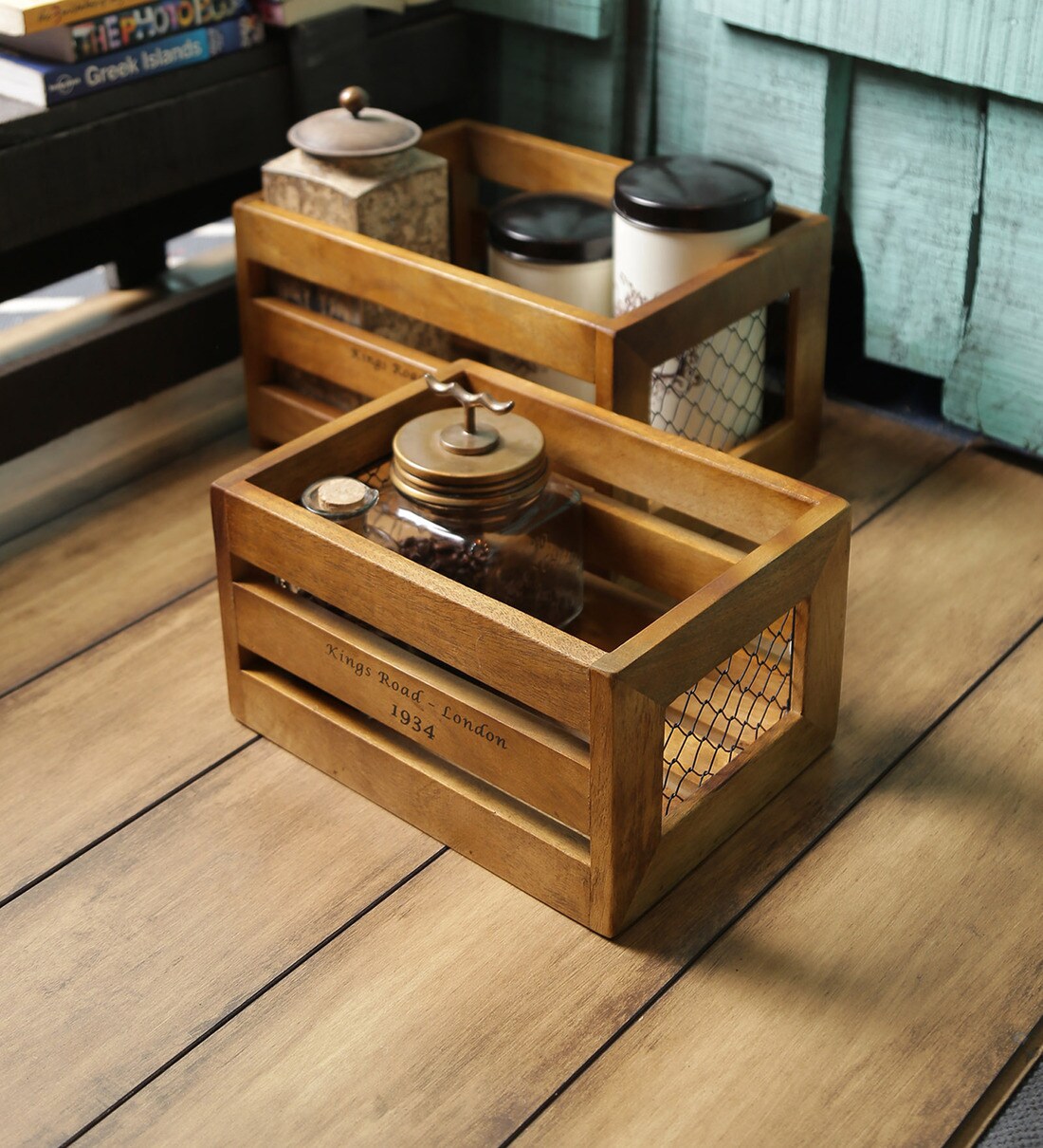 Buy Fabuliv Brown Mango Wood Crate Extra Large Basket Online Crates