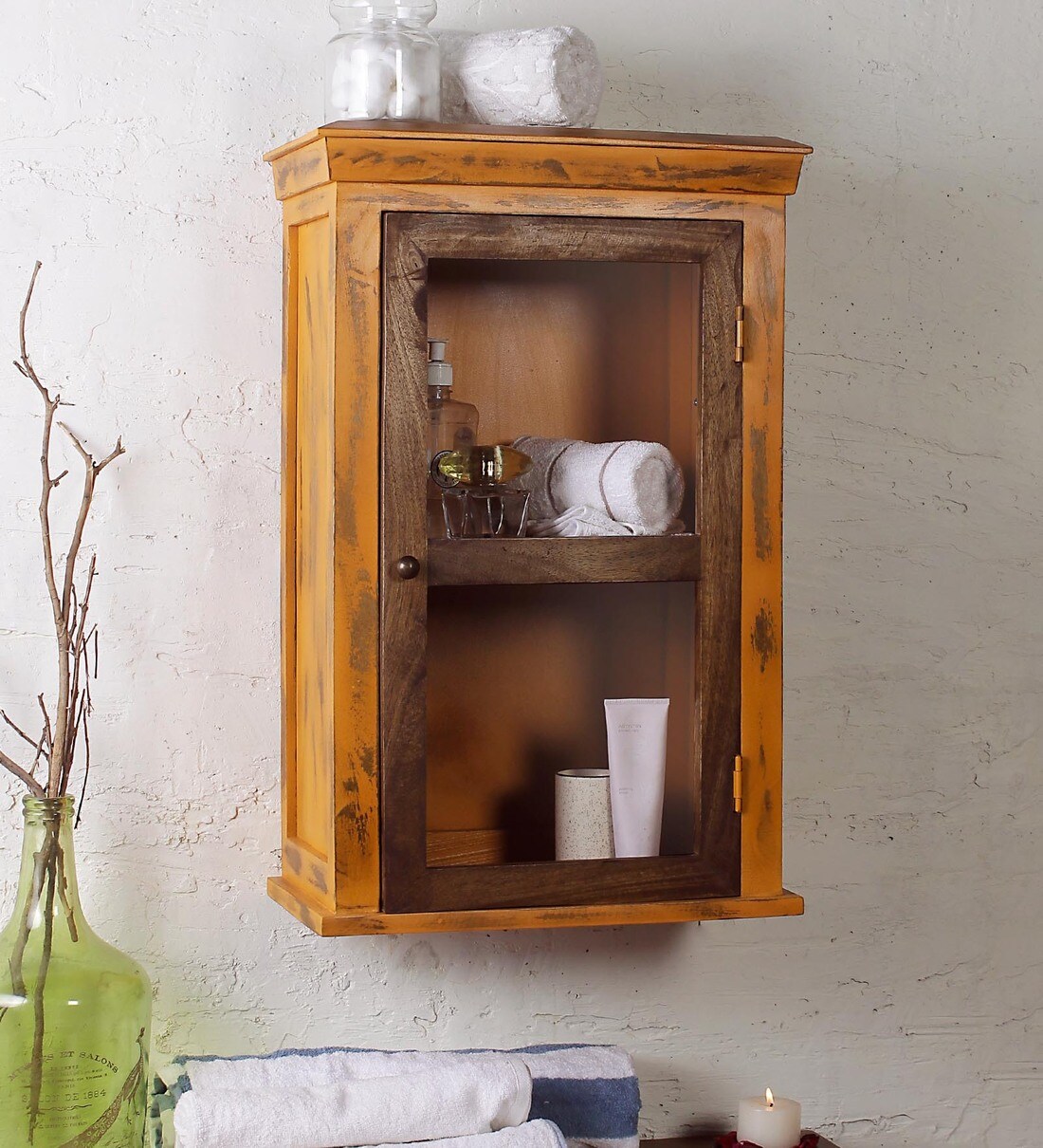 Buy Mango Wood Yellow 2 Compartment Bathroom at 50 OFF by Fabuliv Pepperfry