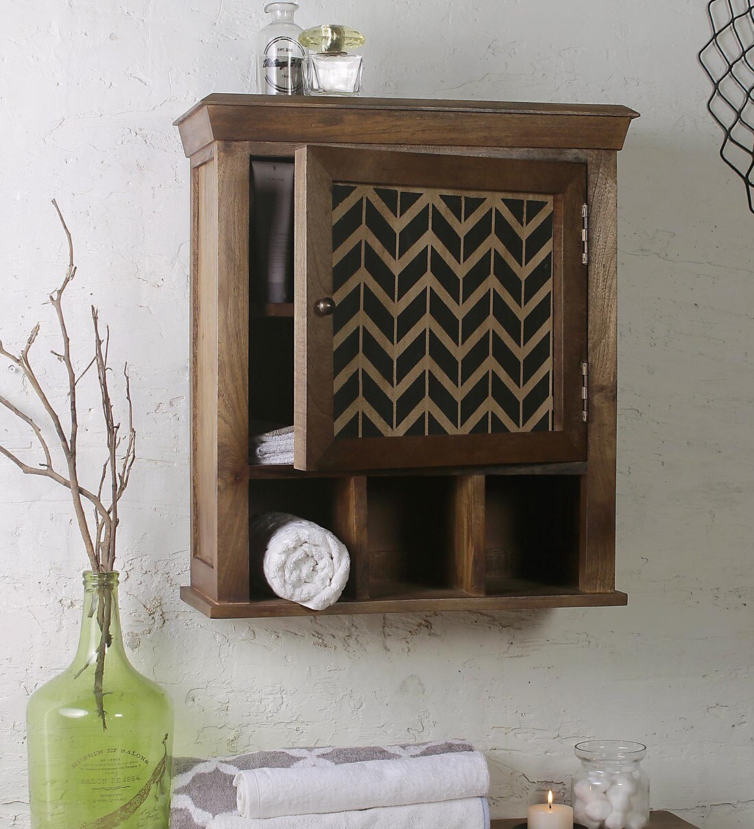 Buy Mango Wood Brown 5 Compartment Bathroom by Fabuliv at 22