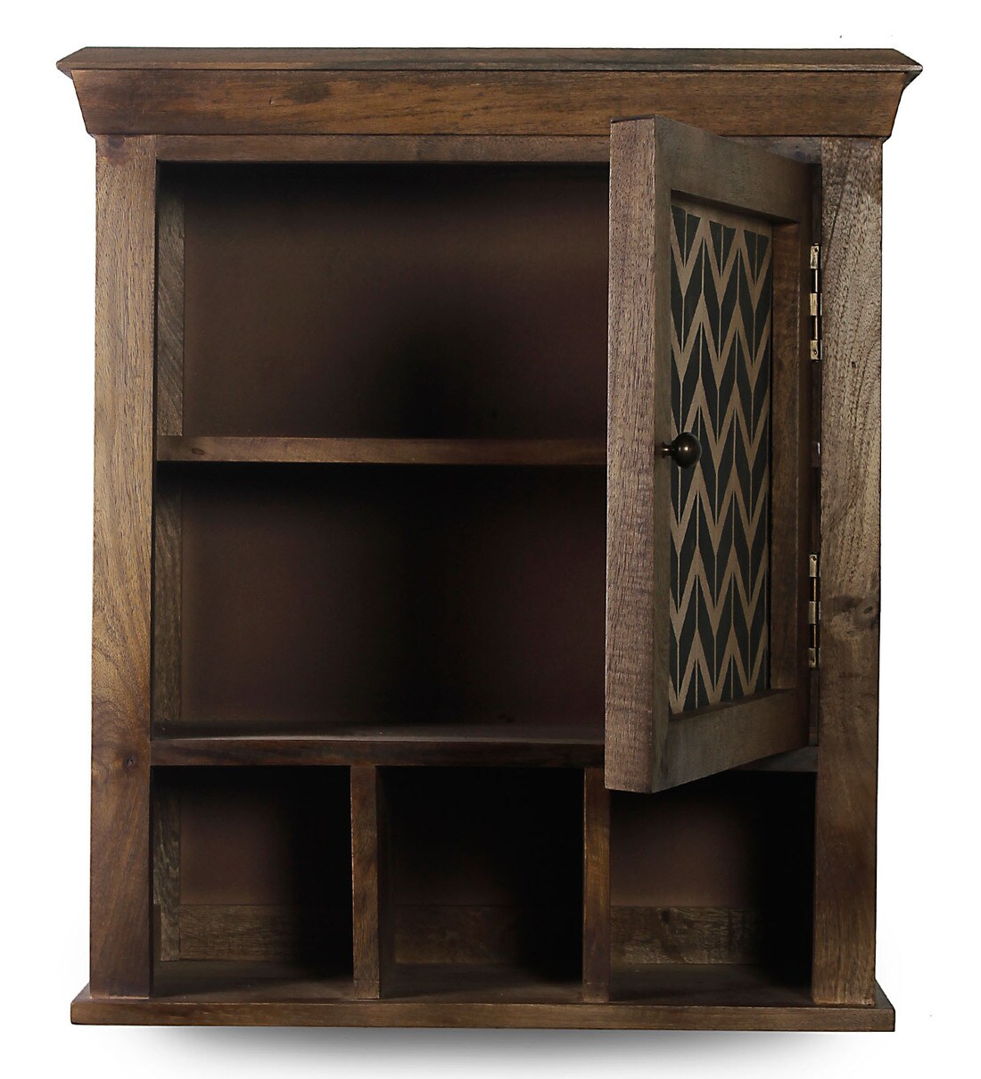 Buy Mango Wood Brown 5 Compartment Bathroom by Fabuliv Online