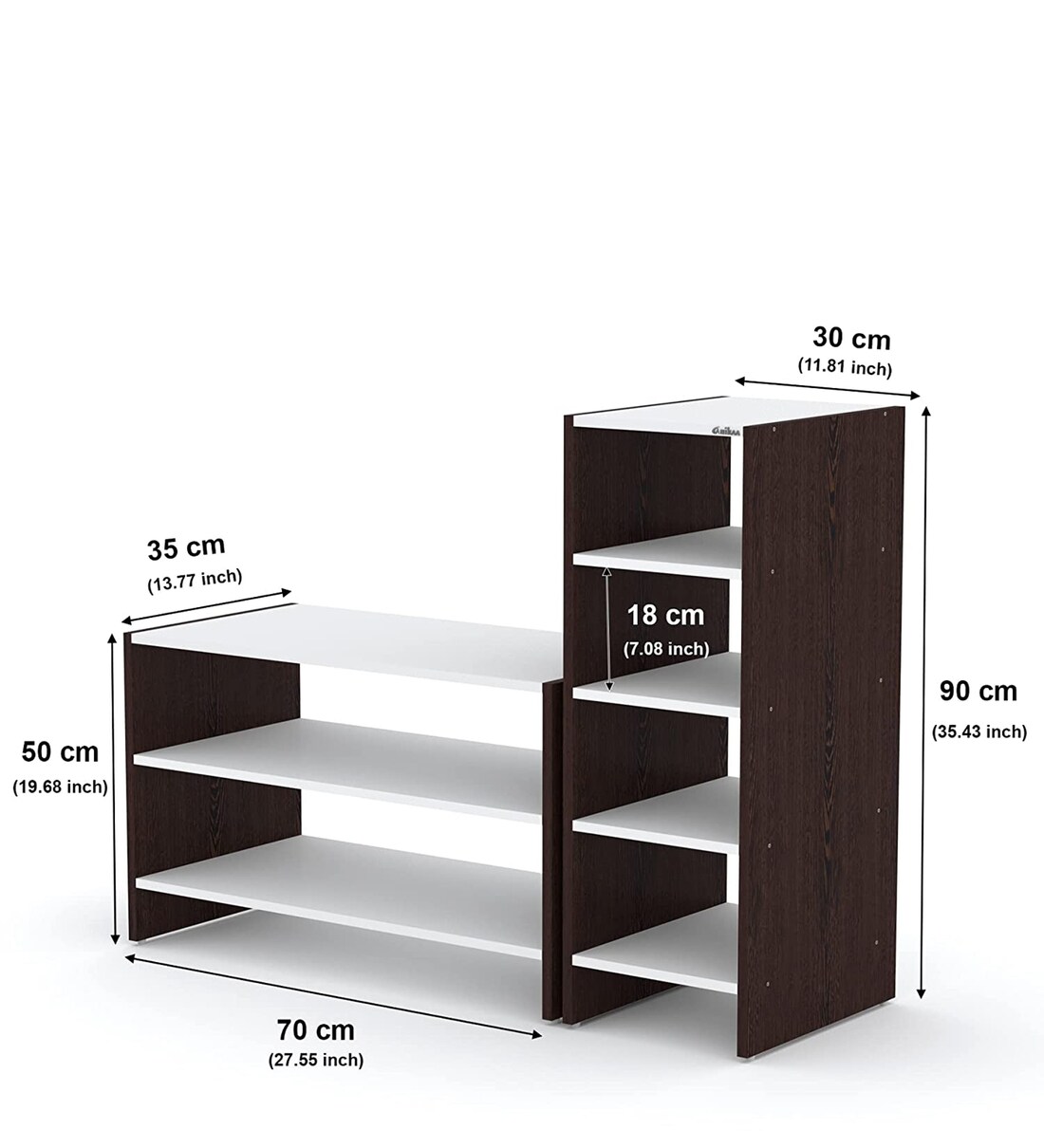 Open Shoe Rack Rvt Buy Falter Open Shoe Rack in Wenge & White Finish Online - Open Shoe ...