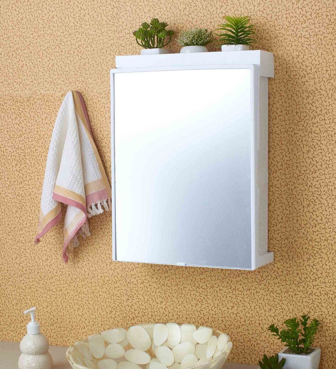 Buy Fancy Superior Plastic White Bathroom With Mirror at 6 OFF