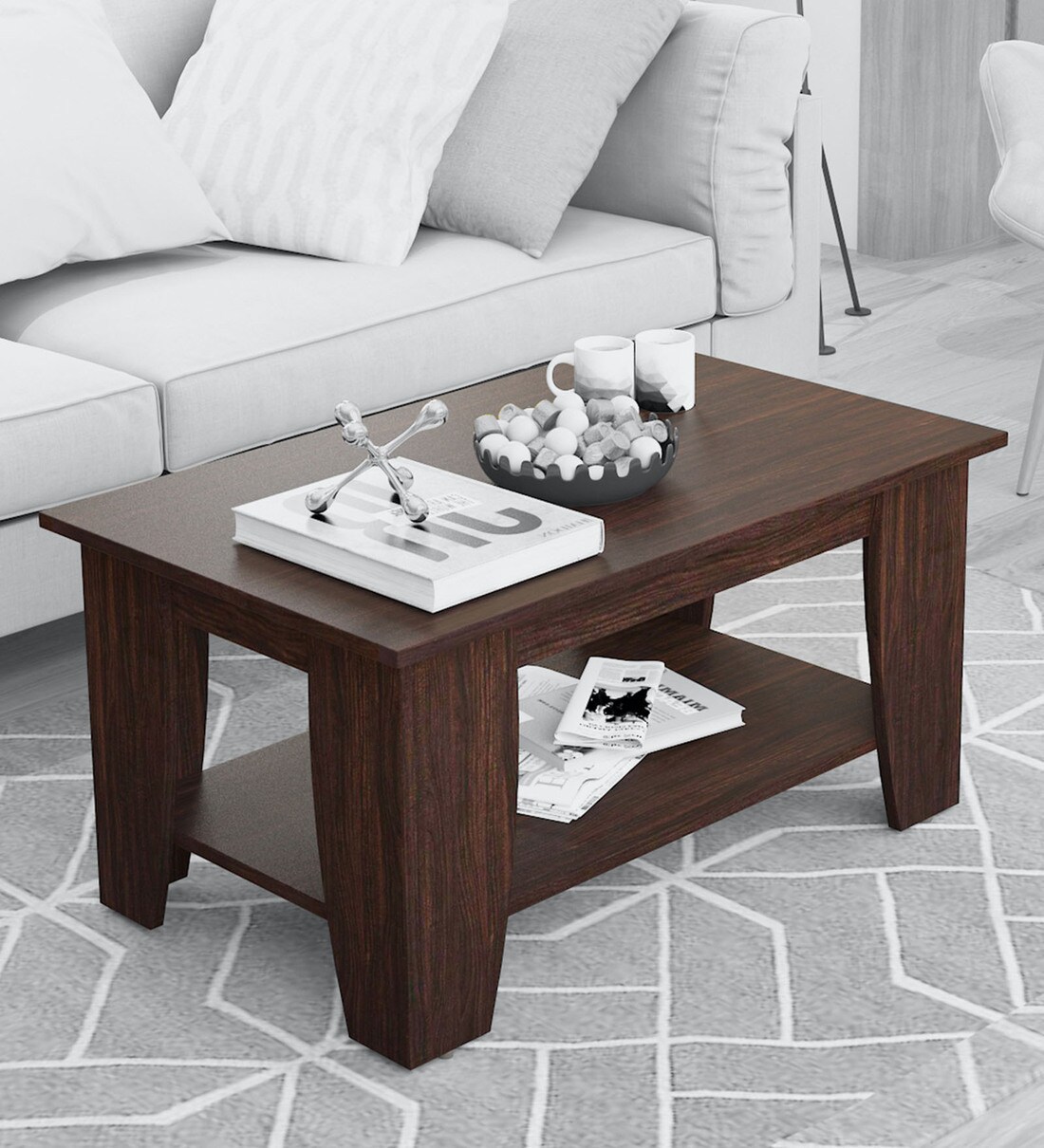 Buy Fara Coffee Table In Choco Walnut Finish By A Globia Creations ...