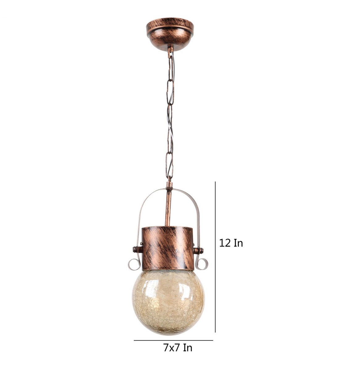 Buy Faris Copper Metal Single Hanging Light By Eliante By Jainsons