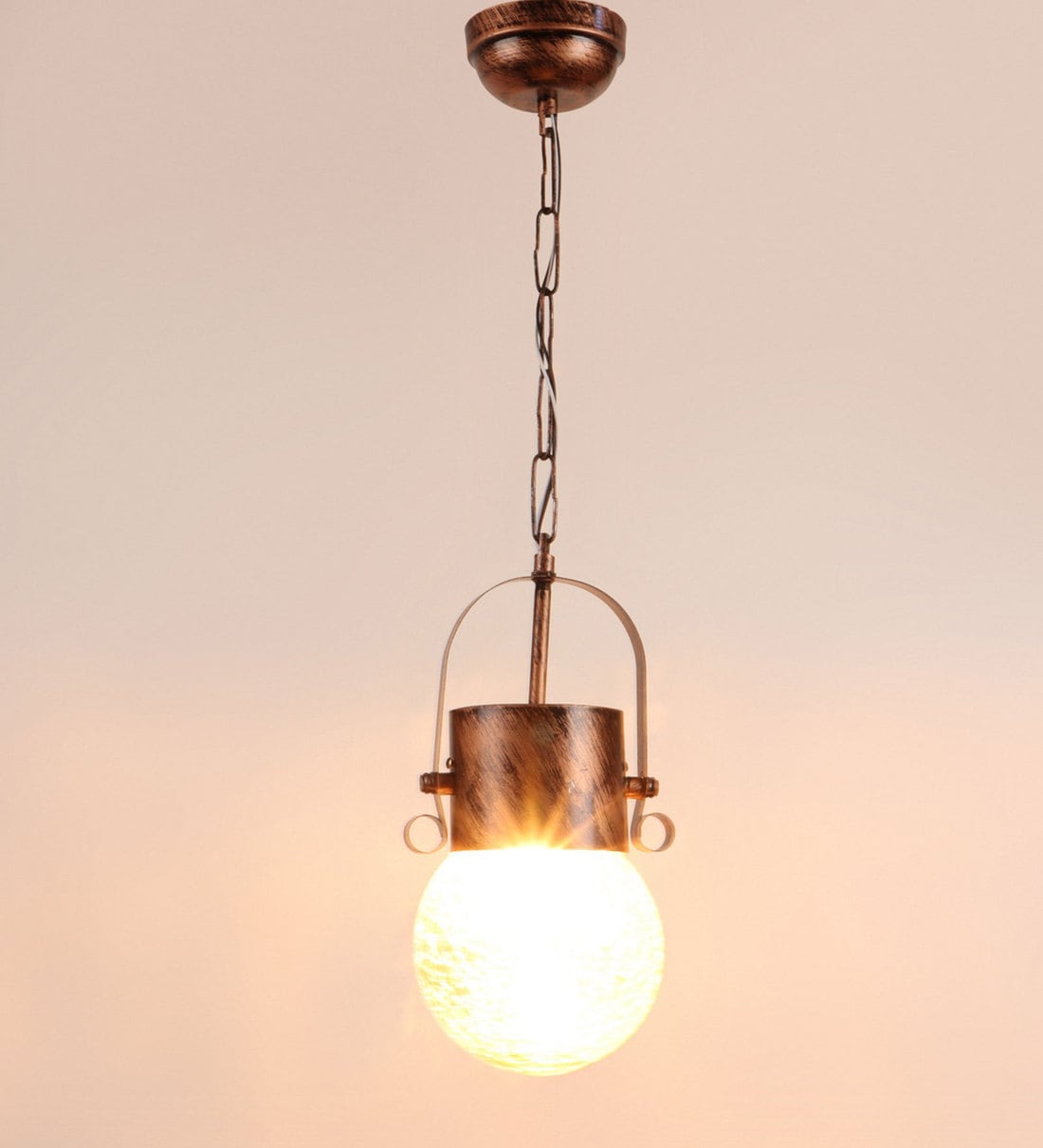 Buy Faris Copper Metal Single Hanging Light By Eliante By Jainsons