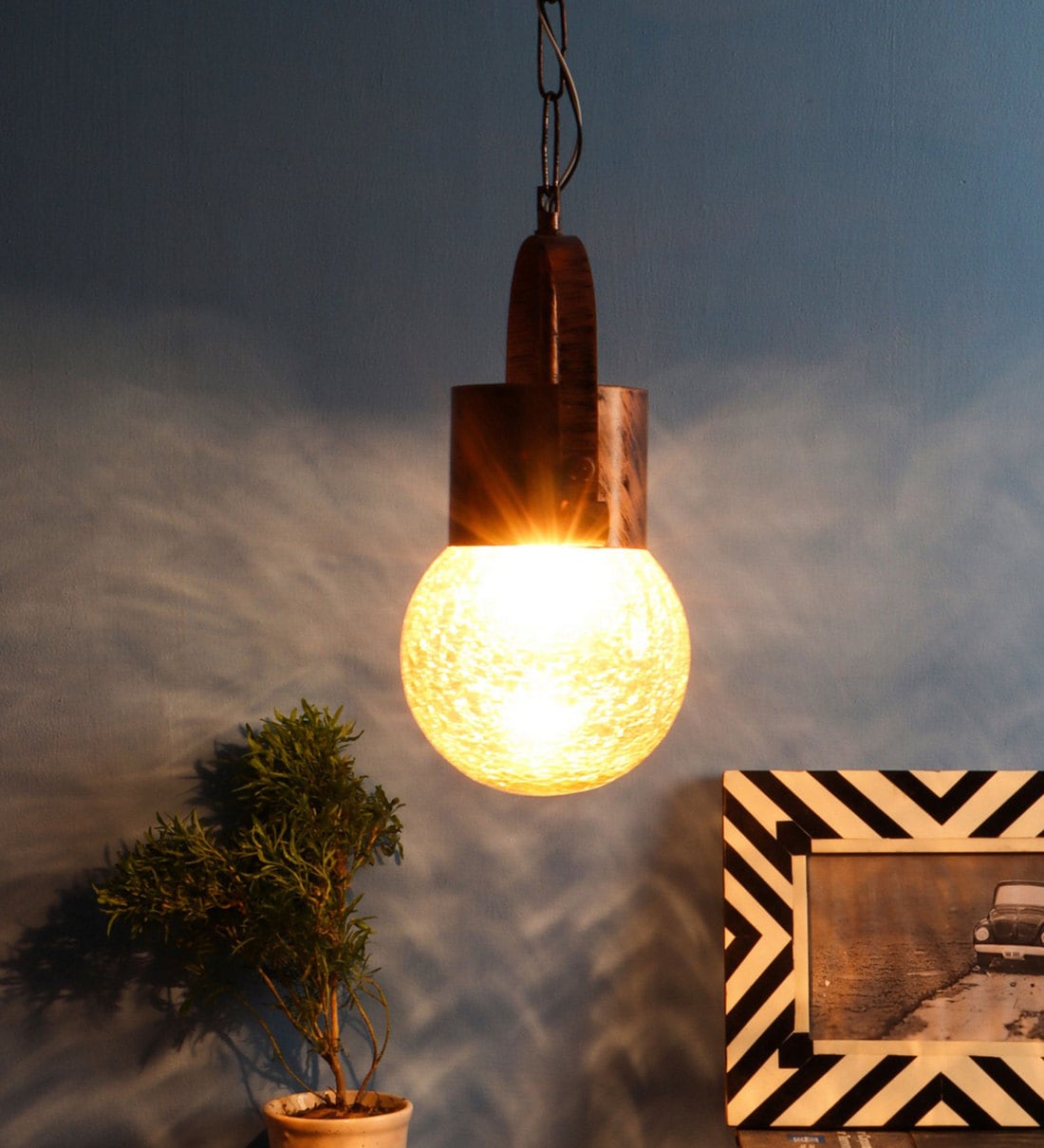Buy Faris Copper Metal Single Hanging Light By Eliante By Jainsons
