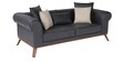 Fabiola 2 Seater Leather Sofa In Dark Blue Colour