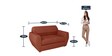 Facet 2 Seater Sofa in Brick Red Colour Facet 2 Seater Sofa in Brick Red Colour