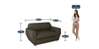 Facet 2 Seater Sofa in Coffee Brown Colour