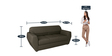 Facet 3 Seater Sofa in Coffee Brown Colour
