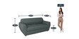 Facet 3 Seater Sofa in Steel Grey Colour