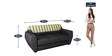 Facet Fabric 3 Seater Sofa in Steel Grey Colour