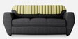 Facet Fabric 3 Seater Sofa in Steel Grey Colour