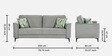 Fairfield Fabric 3 Seater Sofa in Dark Grey Colour