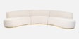Fairmont Boucle Fabric C-shape Corner Sofa in Off-White Color