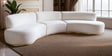 Fairmont Boucle Fabric C-shape Corner Sofa in Off-White Color