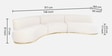 Fairmont Boucle Fabric C-shape Corner Sofa in Off-White Color