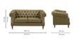 Fairmont Leatherette 2 Seater Sofa In Green Finish