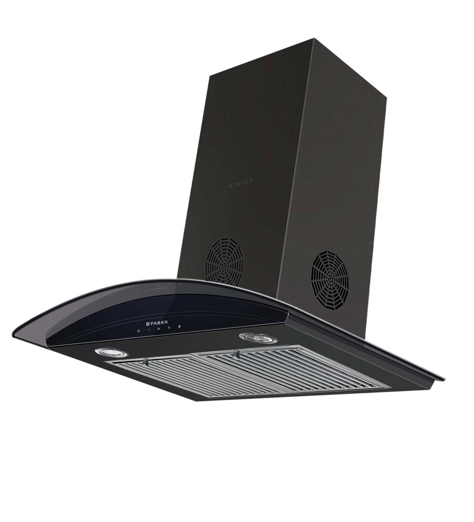 FABER 60cm 1350 m3/hr curved glass Hood (FEEL 3D PLUS MAX T2S2 BK TC 60)