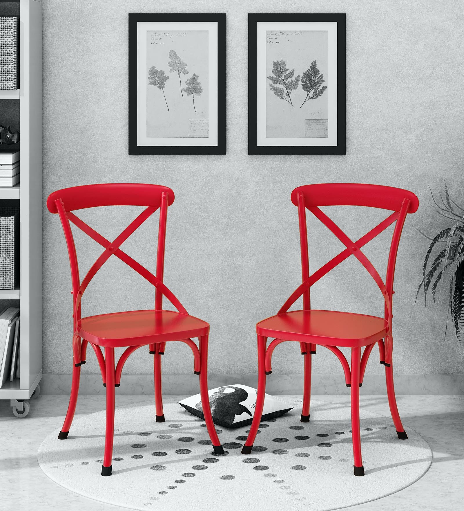 Buy Fabian Dining Chair (Set Of 2) In Red Colour Bohemiana By