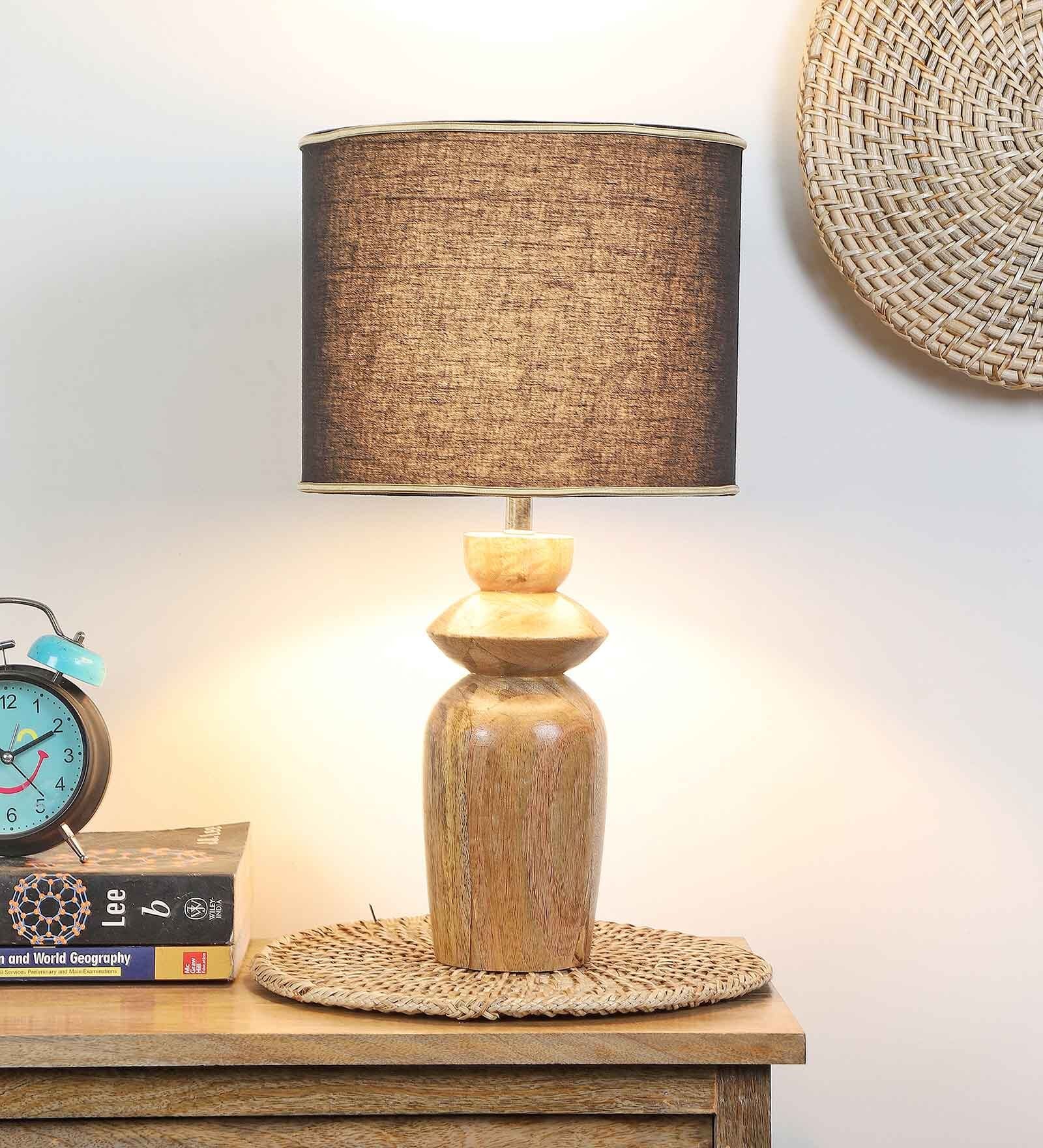 Fabric Bambo Table Lamp With Shade