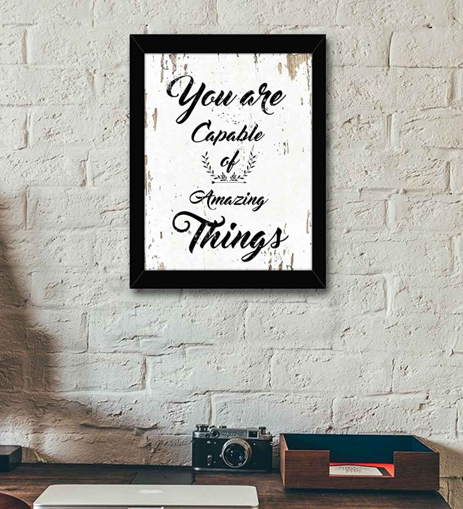 Buy Fabric Inspirational Quote Frame Art Print By Tied Ribbons at 36