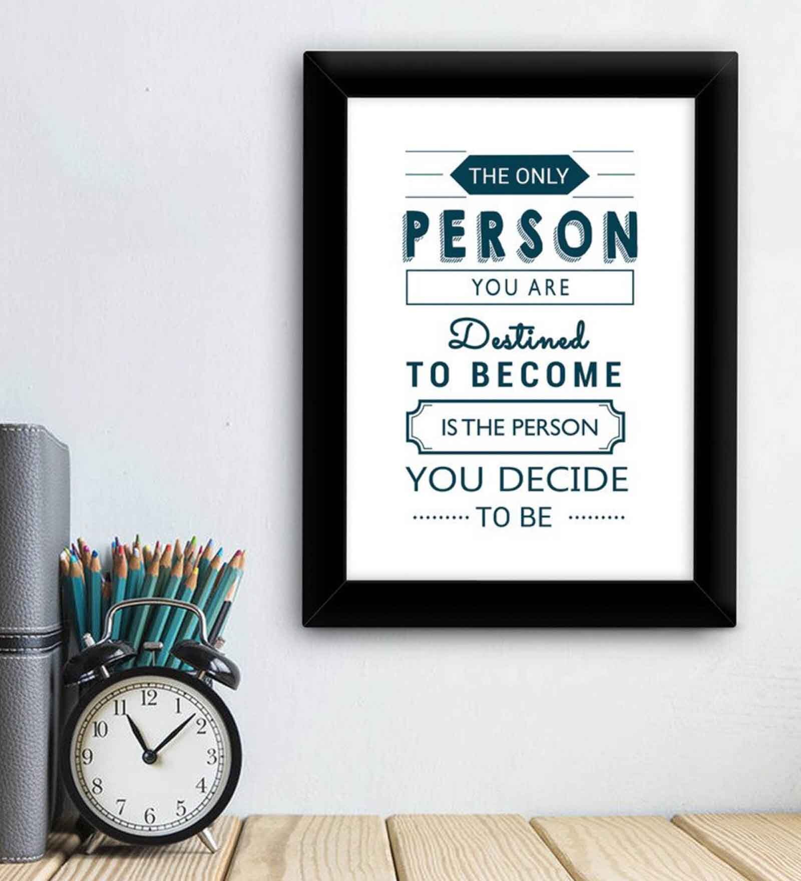 Fabric Inspirational Quote Frame Art Print