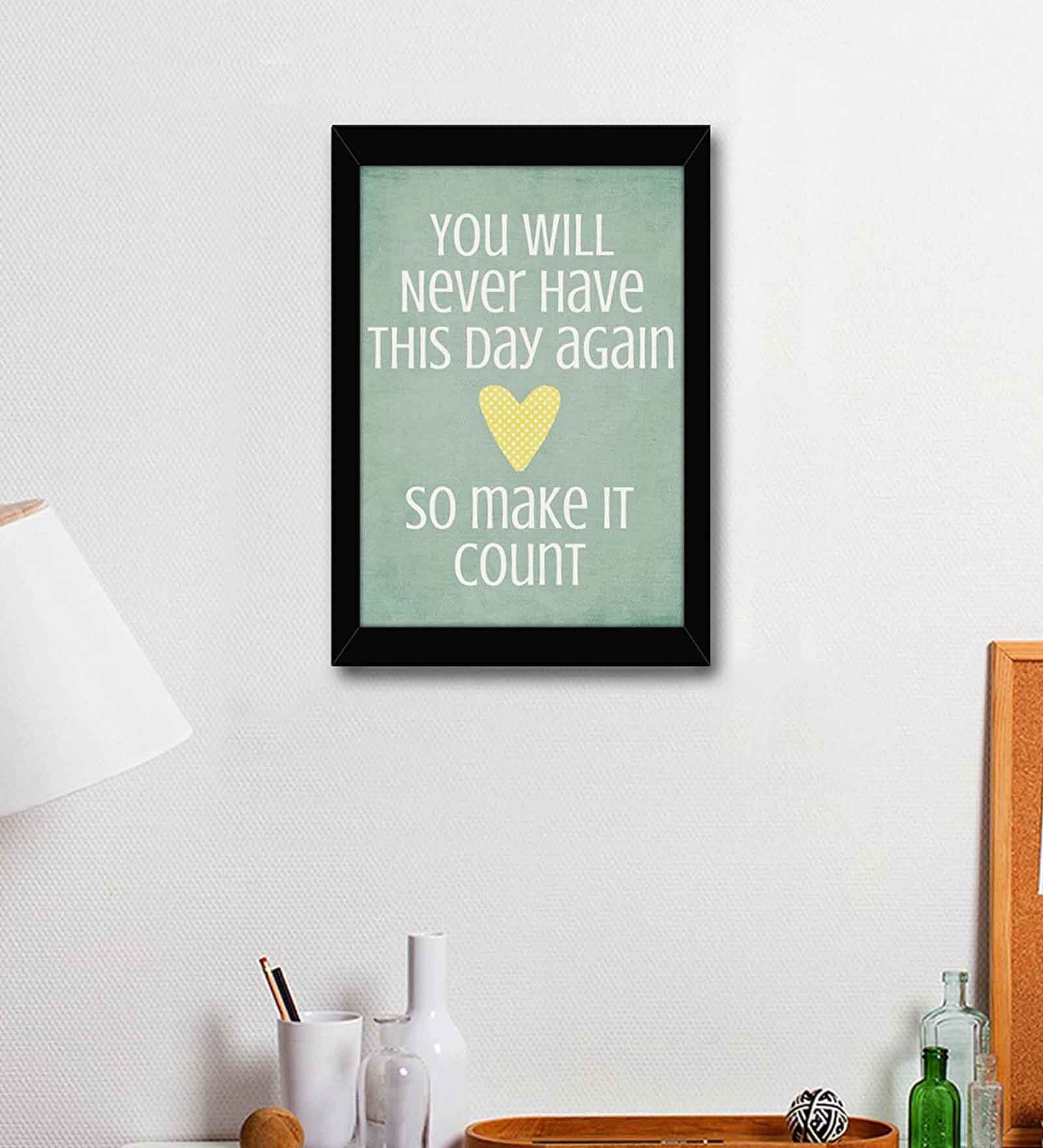 Buy Fabric Inspirational Quote Frame Art Print By Tied Ribbons Online