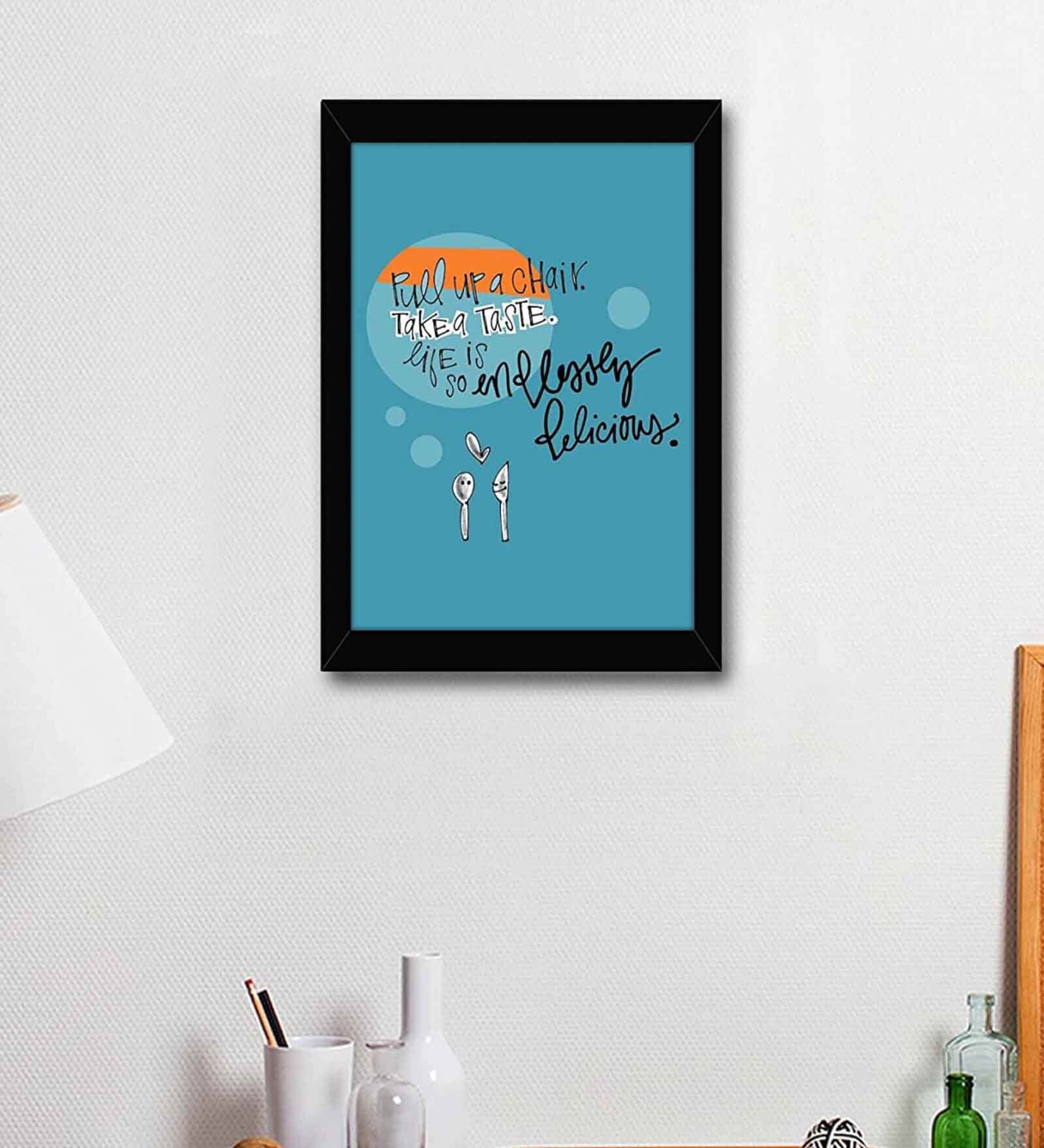 Fabric Inspirational Quote Frame Art Print