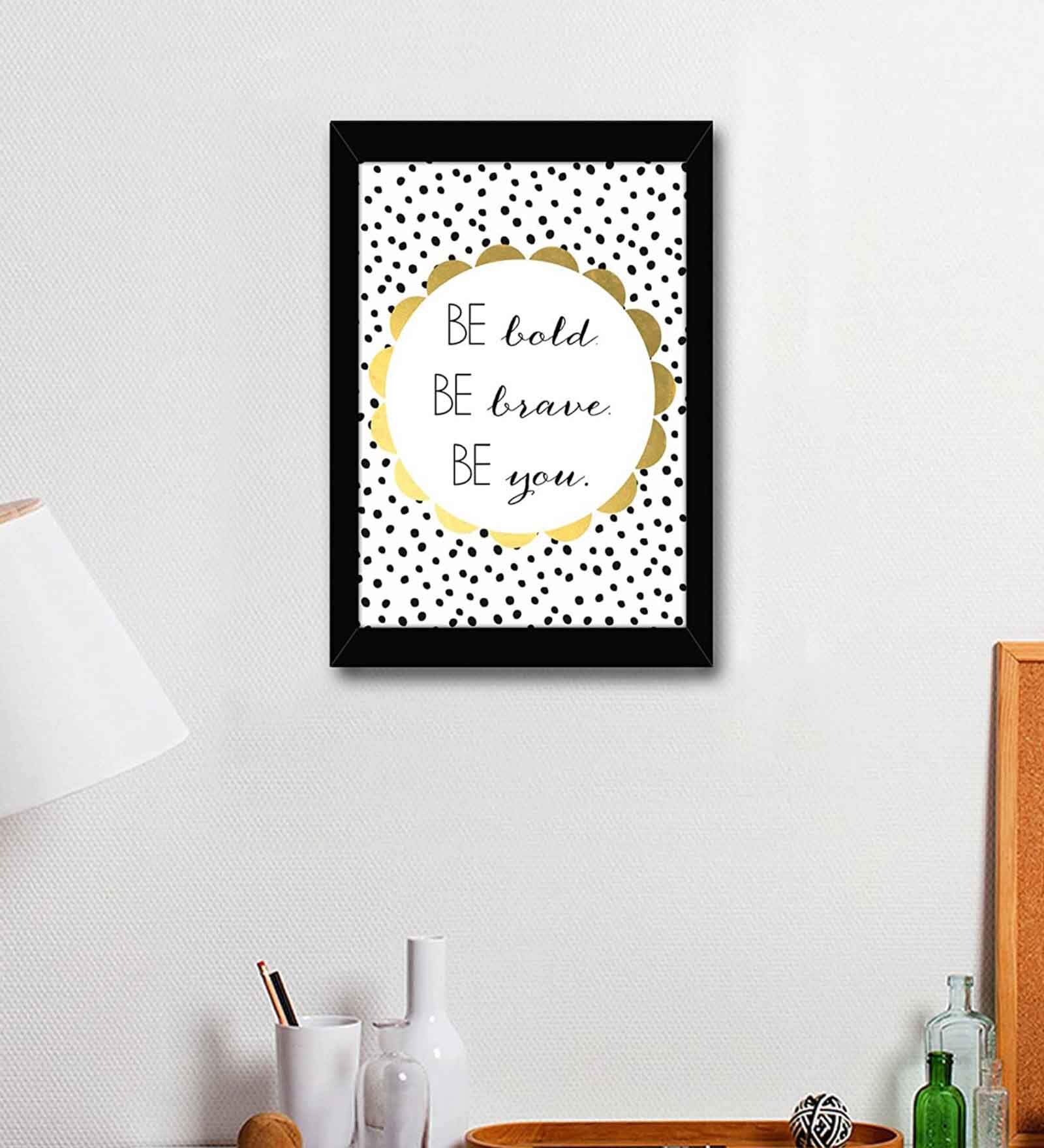 Fabric Inspirational Quote Frame Art Print