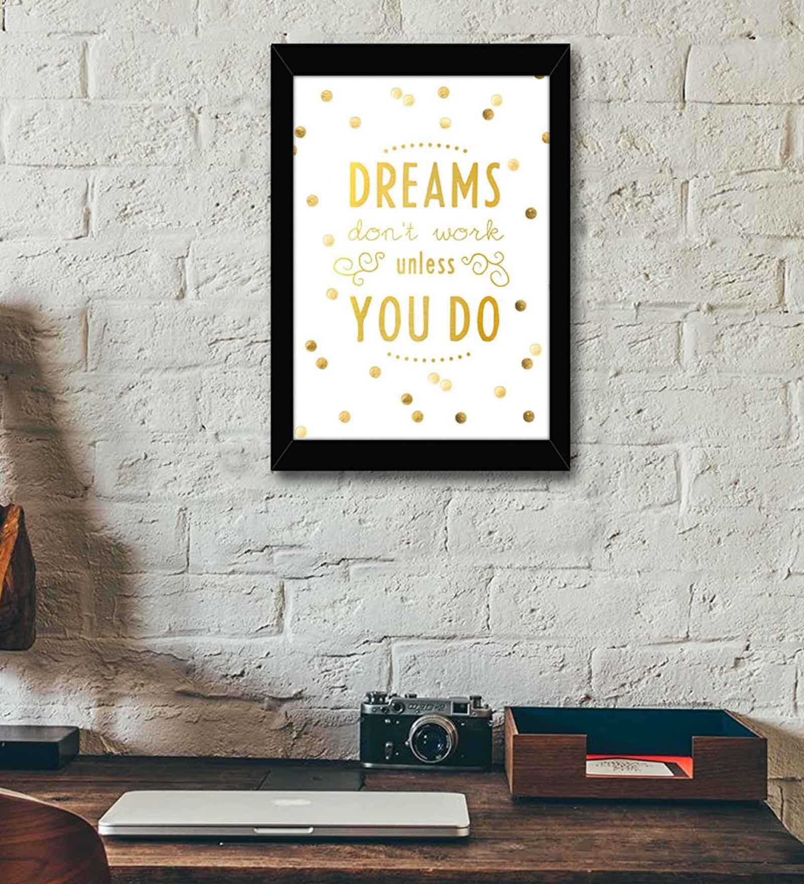 Fabric Inspirational Quote Frame Art Print
