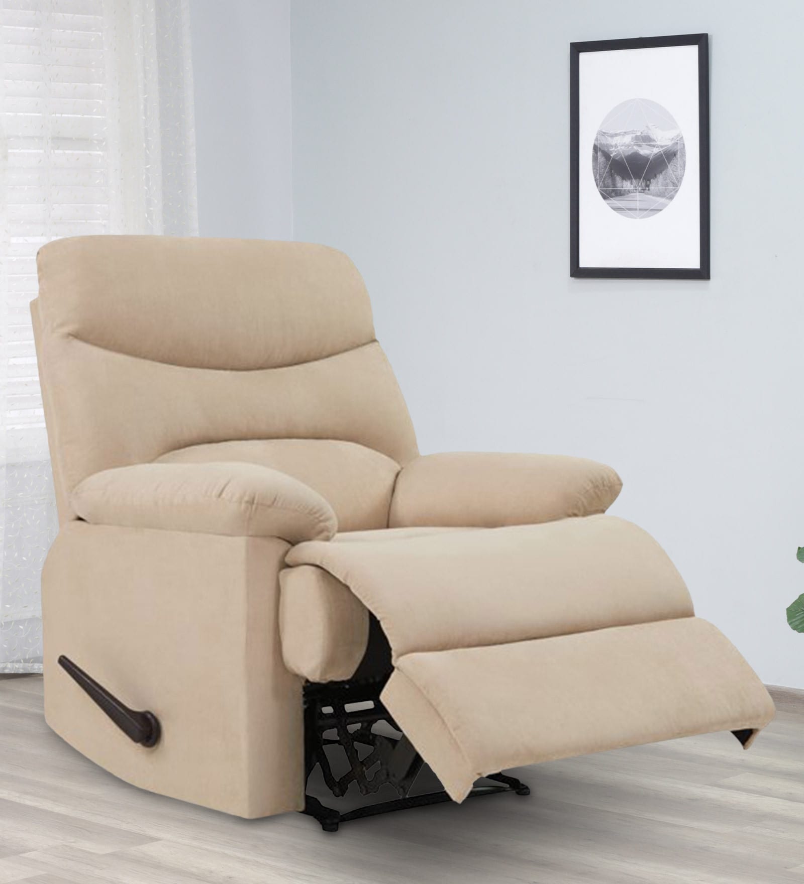 Cairo Fabric Manual Recliner 1 Seater In Beige Colour