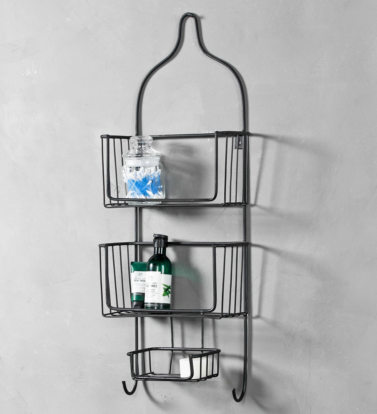 Iron Bathroom Shelf In Black (L: 11.6, W: 6, H: 32.5 Inches)