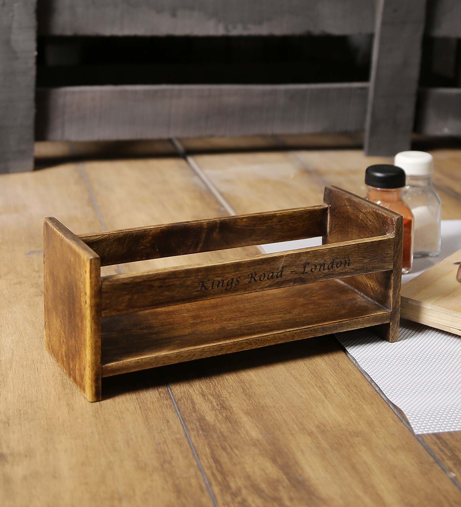 Buy Fabuliv Walnut Mango Wood Kitchen Utility Stand at 27 OFF by