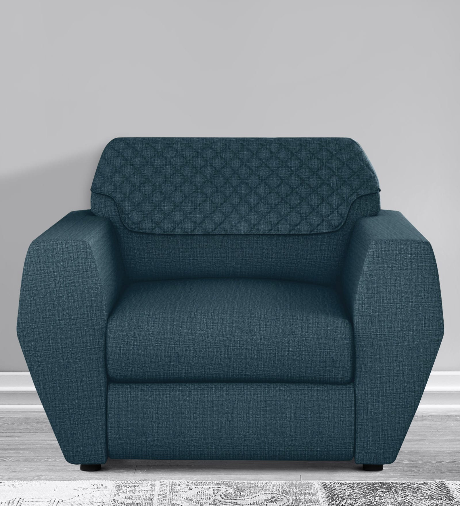 Facet 1 Seater Sofa in Ink Blue Colour
