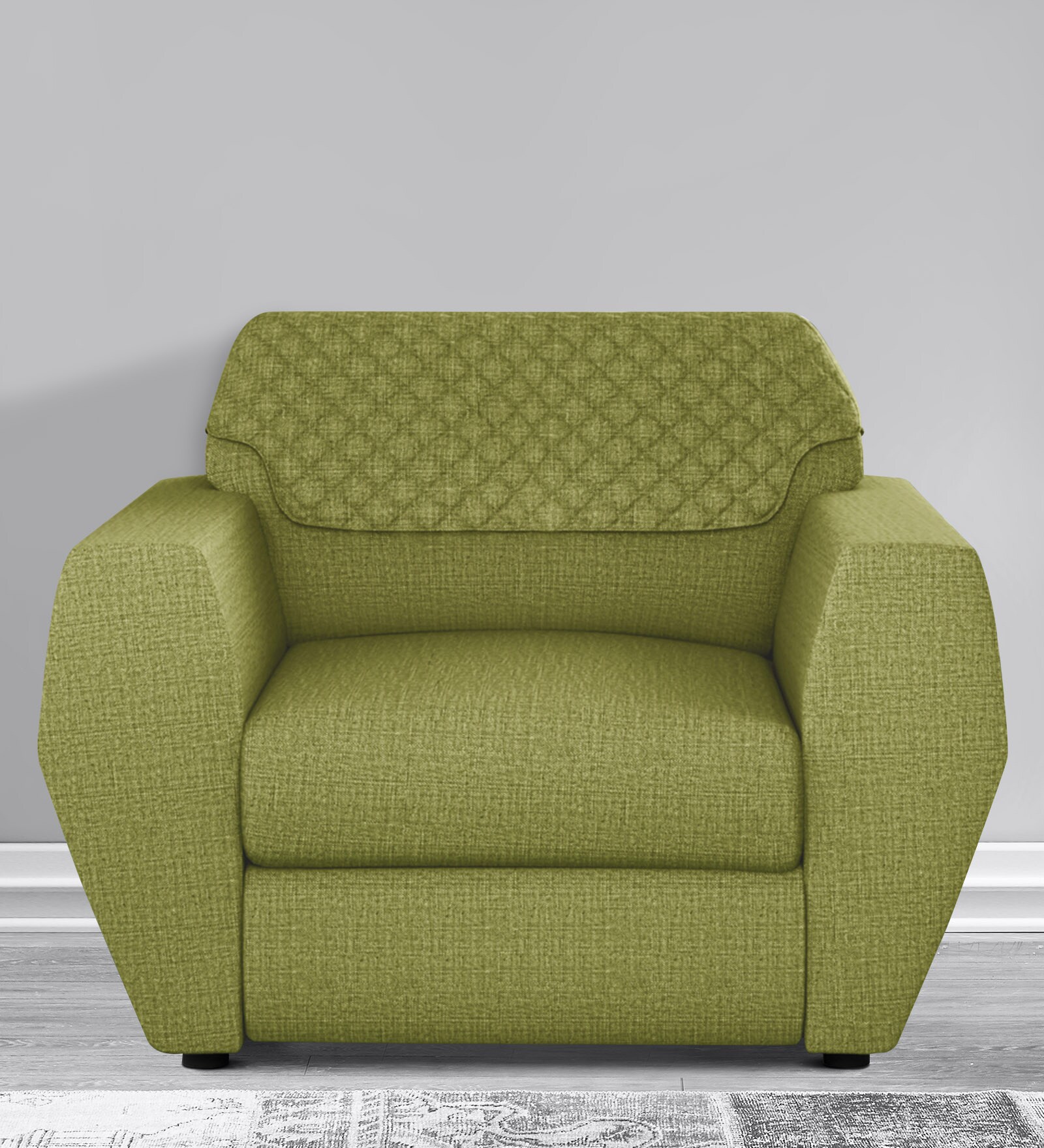 Facet 1 Seater Sofa in Leaf Green Colour